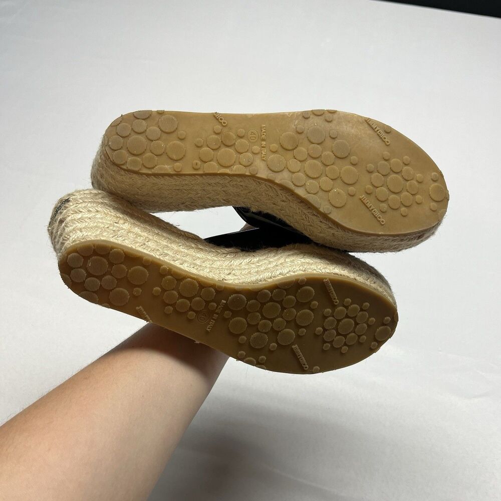 Jimmy Choo Black Platform Espadrille Sandals - Picture 9 of 10